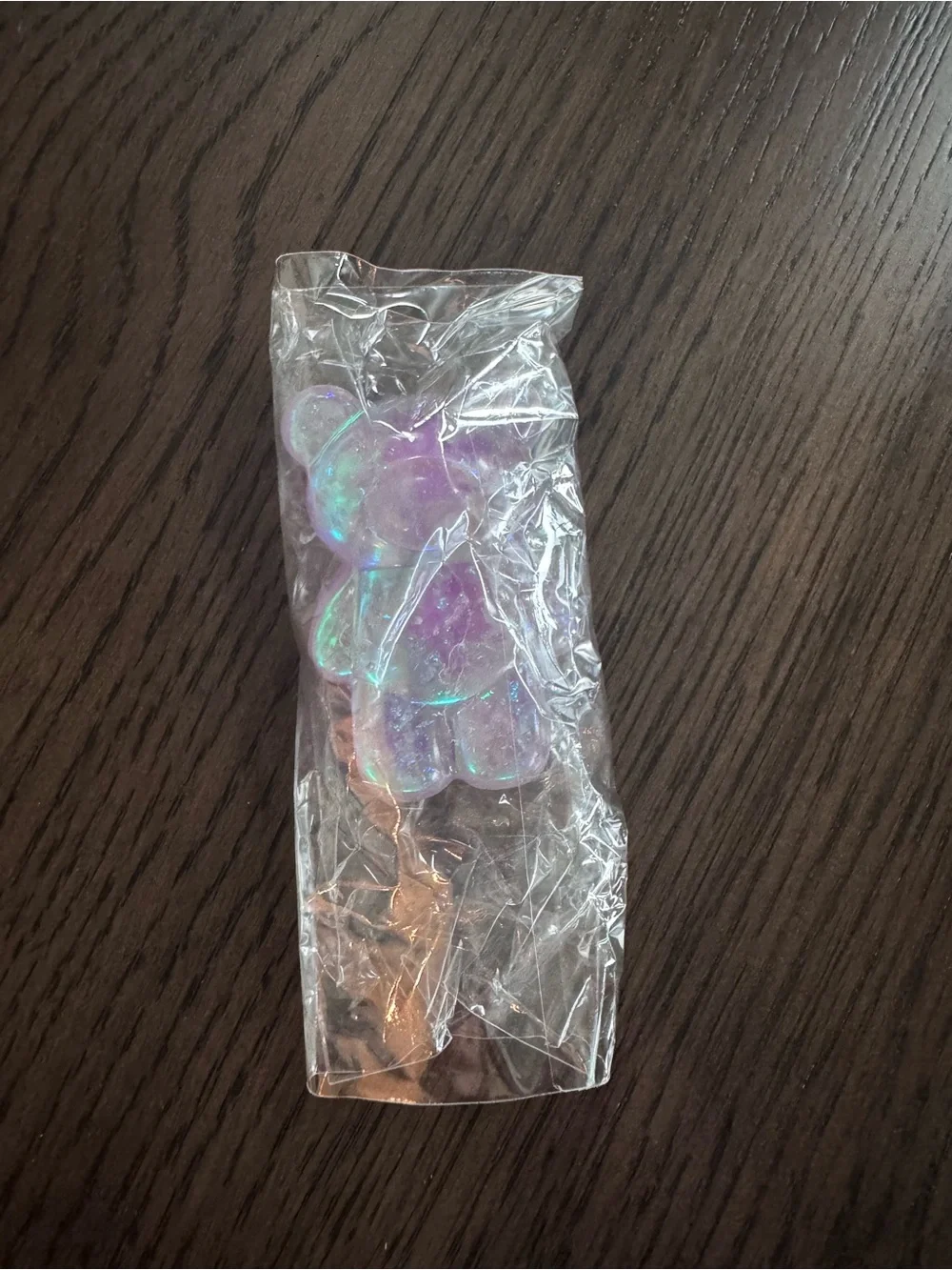 BRAND NEW Iridescent Resin Bear Phone Grip - Purple